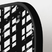 Zwart-wit Plaid met Paint Splatter Crew Sokken Pickleball Paddle (Links Detail)