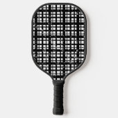 Zwart-wit Plaid met Paint Splatter Crew Sokken Pickleball Paddle (Achterkant)
