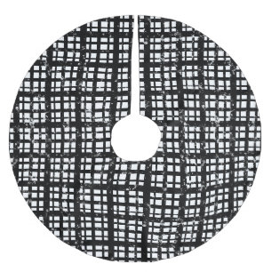 Zwart-wit Plaid met Paint Splatter Kerstboom Rok