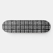 Zwart-wit Plaid met Paint Splatter Persoonlijk Skateboard (Horizontaal)