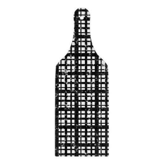 Zwart-wit Plaid met Paint Splatter Snijplank (Voorkant)