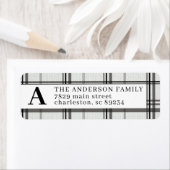 Zwart-wit Plaid Monogrammed Retouradres Etiket (Insitu)