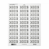 Zwart-wit Plaid Monogrammed Retouradres Etiket (Full Sheet)