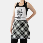 Zwart-wit plaid naam Baking Queen Schort (Insitu)