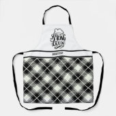 Zwart-wit plaid naam Baking Queen Schort (Voorkant)