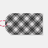 Zwart & Wit Plaid Vrolijk Kerstfeest 10 Cadeaulabel (Achterkant Horizontaal)