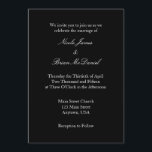 Zwart Wit Plain Eenvoudige Huwelijksuitnodiging Kaart<br><div class="desc">Producten die u kunt aanpassen met uw afbeeldingen of tekst.</div>