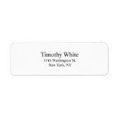 Zwart & Wit Plain Elegant Leesbaar Modern Etiket (Voorkant)