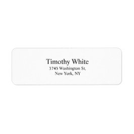 Zwart & Wit Plain Elegant Leesbaar Modern Etiket