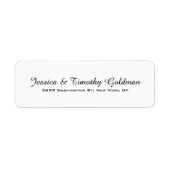 Zwart & Wit Plain Elegant Modern Trendy Familie Etiket (Voorkant)