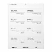 Zwart Wit Plain Minimalist Gepersonaliseerd Etiket (Full Sheet)