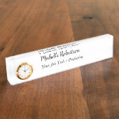 Zwart Wit Plain Minimalist Gepersonaliseerd Naambordje (Zijkant)