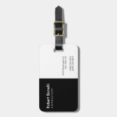Zwart Wit Plain Moderne Consultant Bagagelabel (Voorkant verticaal)