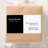 Zwart Wit Plain Moderne Consultant Etiket (Insitu)