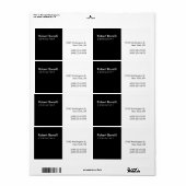 Zwart Wit Plain Moderne Consultant Etiket (Full Sheet)
