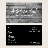 Zwart-wit Planked Gift Kaart (Voorkant /achterkant)