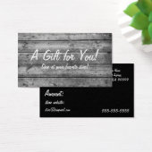 Zwart-wit Planked Gift Kaart (Bureau)