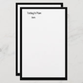 Zwart Wit Planner om notities te maken Aangepaste  Briefpapier (Voorkant / Achterkant)