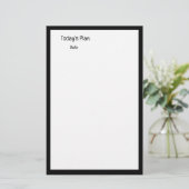 Zwart Wit Planner om notities te maken Aangepaste  Briefpapier (Staand voorkant)