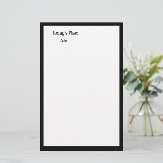 Zwart Wit Planner om notities te maken Aangepaste  Briefpapier (Staand voorkant)