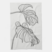 Zwart-wit Plant Bladeren Theedoek (Verticaal)