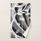 Zwart-wit Plant ontwerp Bad Handdoek (Handdoek)
