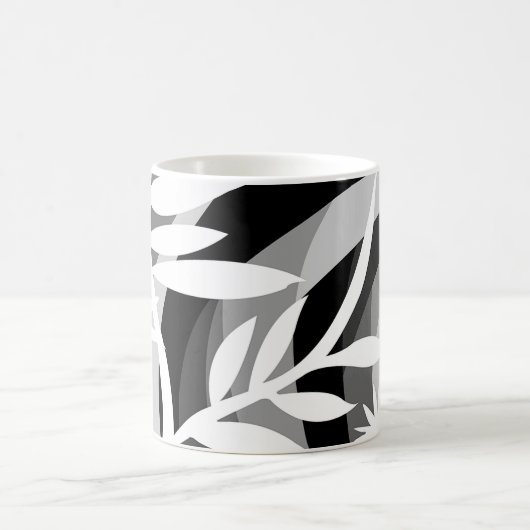 Zwart-wit Plant ontwerp Koffiemok (Center)