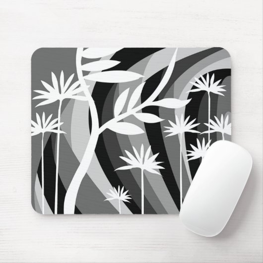 Zwart-wit Plant ontwerp Muismat (Met muis)