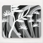 Zwart-wit Plant ontwerp Muismat (Voorkant)