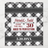 Zwart-wit plat over de heuvel wijn etiket (Enkel label)