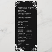 Zwart-wit platte programma programmakaart (Achterkant)