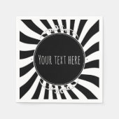 Zwart wit plezier grillige strepen Halloween Party Servetten (Voorkant)