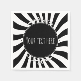 Zwart wit plezier grillige strepen Halloween Party Servetten