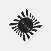 Zwart wit plezier grillige strepen Halloween Party Servetten (Hoek)