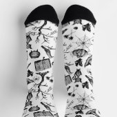 Zwart-wit plezier Spooky Halloween Sokken (Top)