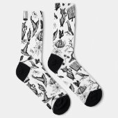 Zwart-wit plezier Spooky Halloween Sokken (Rechts)