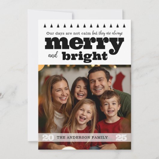 Zwart-wit plezier vrolijk en helder vakantie Kaart (Voorkant)