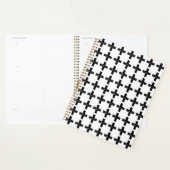 Zwart-wit "Plus" Wiskunde Symbool Lino Cut Planner (Display)