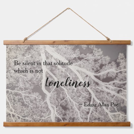 Zwart-wit Poetry Tree Hangend Wandkleed (Voorkant)