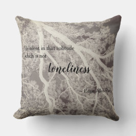 Zwart-wit Poetry Tree Kussen