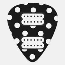 Zwart/wit poka dot gitaar Pick