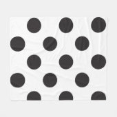 Zwart-wit poka Dot Trendy Design Fleece Deken (Voorkant (Horizontaal))