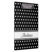 Zwart wit poka Puntband Manuscript Name Klembord (Rechts)