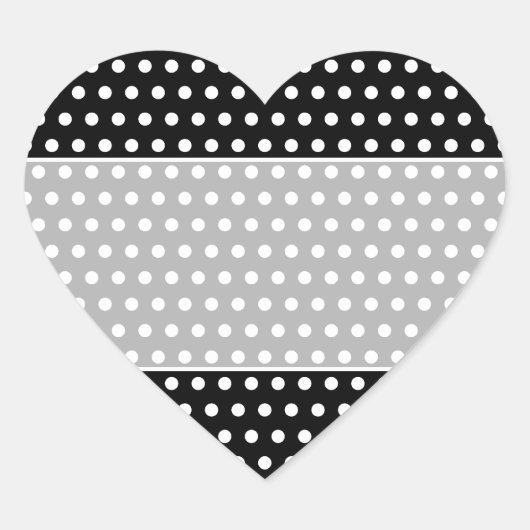 Zwart-wit poka-vlek. Spottig. Hart Sticker (Voorkant)