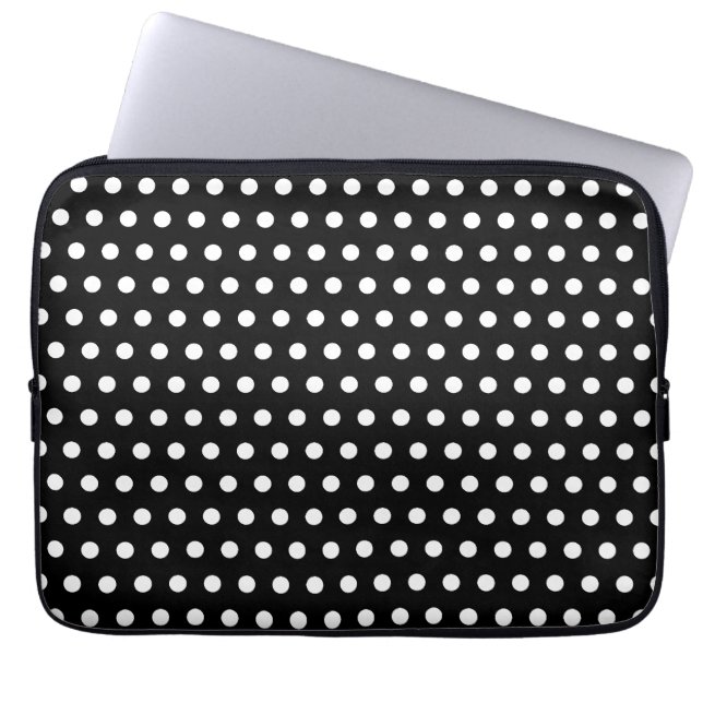 Zwart-wit poka-vlek. Spottig. Laptop Sleeve (Voorkant)
