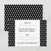 Zwart-wit poka-vlek. Spottig. RSVP Kaartje (Voorkant / Achterkant)