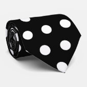 Zwart-wit poka-vlek. Spottig. Stropdas (Opgerold)