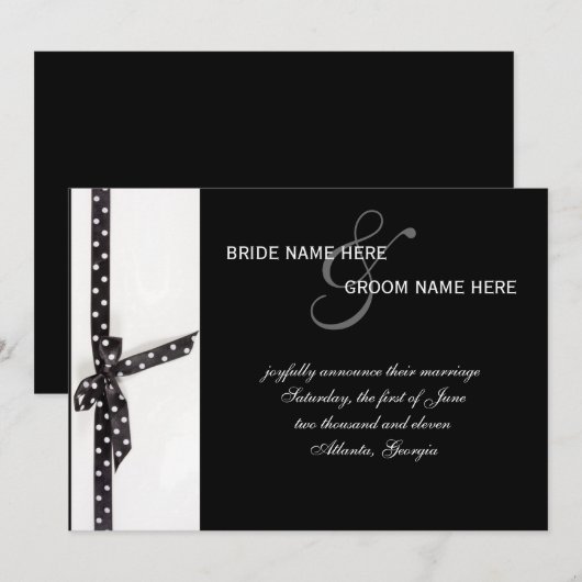 Zwart-wit pokadollint kaart (Voorkant / Achterkant)