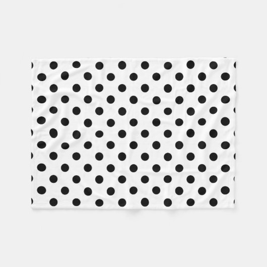 Zwart-wit pokadopatroon fleece deken (Voorkant (Horizontaal))