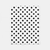 Zwart-wit pokadopatroon fleece deken (Voorkant)